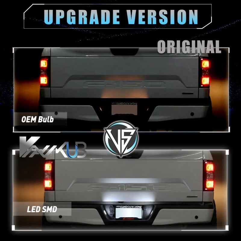 VANKUB LED License Plate Light for Fo-rd 2015-2020 F150 2017-2020 Raptor Pickup Truck, F150 Led Rear Tag Lamp, 6000K White Lights, 2 PCS - Image 2